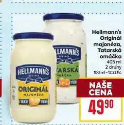 Billa Hellmann's Originál majonéza, Tatarská omáčka 405 ml nabídka