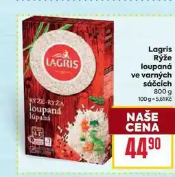 Billa Lagris Rýže loupaná ve varných sáčcích 800 g nabídka