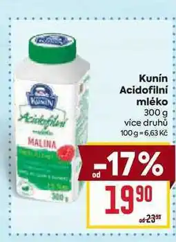 Billa Kunín Acidofilní mléko 300 g nabídka