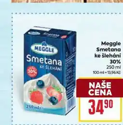 Billa Meggle Smetana ke šlehání 30% 250 ml nabídka