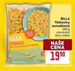 Billa BILLA Těstoviny semolinové 500 g nabídka