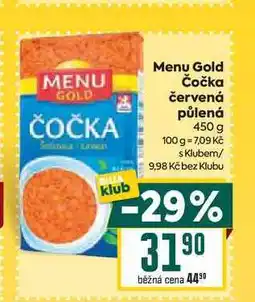 Billa Menu Gold Čočka červená půlená 500g nabídka