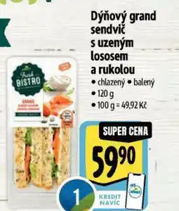 Albert Dýňový grand sendvič s uzeným lososem a rukolou nabídka