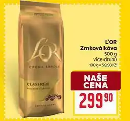 Billa L'OR Zrnková káva 500 g nabídka