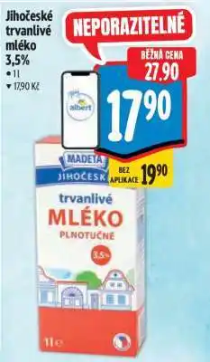 Albert Jihočeské Trvanlivé mléko 3,5% nabídka