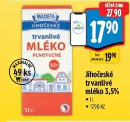 Albert Jihočeské Trvanlivé mléko 3,5% nabídka