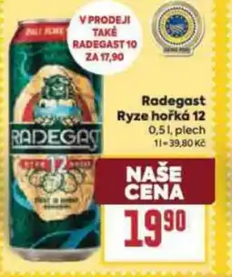 Billa Radegast Ryze hořká 12 nabídka