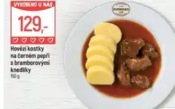 Globus Hovězí kostky na černém pepři s bramborovými knedlíky nabídka