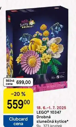 Tesco LEGO 10347 Drobná slunečná kytice, 9+ 373 kostek nabídka