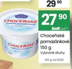 Kubík potraviny Choceňské pomazánkové nabídka