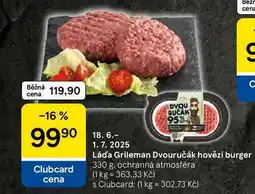 Tesco Láďa Grileman Dvouručák hovězí burger, 330 g nabídka