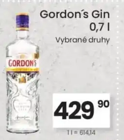 Kubík potraviny Gordon's Gin nabídka