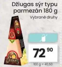 Kubík potraviny Džiugas sýr typu parmezán nabídka