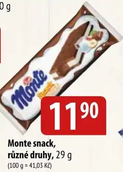 Bala Monte snack, různé druhy nabídka