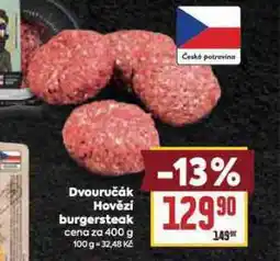 Billa Dvouručák hovězí burgersteak nabídka