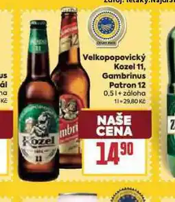 Billa Pivo gambrinus patron 12 nabídka