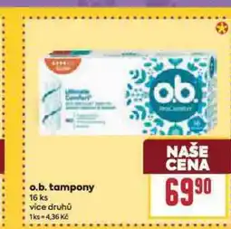 Billa O.b. tampony nabídka