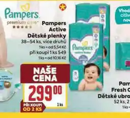 Billa Pampers dětské plenky nabídka