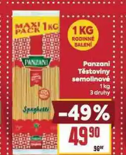 Billa Panzani těstoviny nabídka