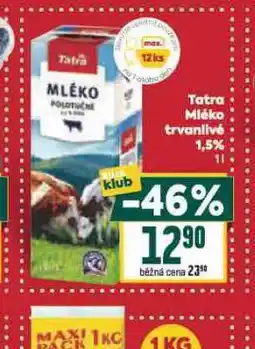 Billa Trvanlivé mléko 1,5% nabídka