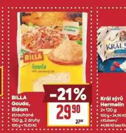 Billa Billa gouda, eidam nabídka