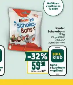 Billa Kinder schokobons nabídka