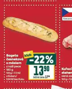 Billa Bageta česneková s máslem nabídka