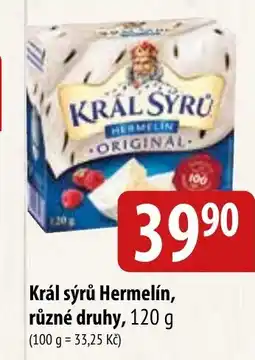 Bala Král sýrů Hermelín, různé druhy nabídka