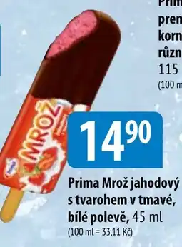 Bala Prima Mrož jahodový s tvarohem v tmavé, bílé polevě nabídka