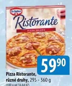 Bala Pizza Ristorante, různé druhy nabídka