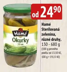 Bala Hamé Sterilovaná zelenina, různé druhy, nabídka