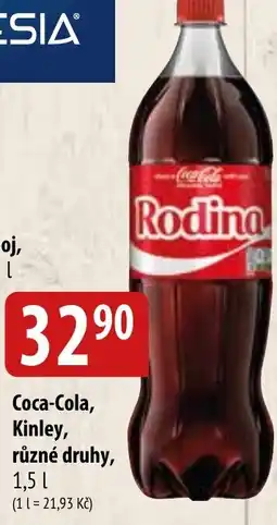 Bala Coca-Cola, Kinley, různé druhy, nabídka