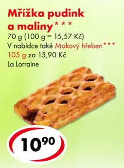 CBA Mřížka pudink a maliny nabídka