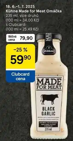 Tesco Kühne Made for Meat Omáčka, 235 ml, více druhů nabídka