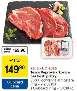 Tesco Tesco Vepřová krkovice bez kosti plátky, 800 g nabídka