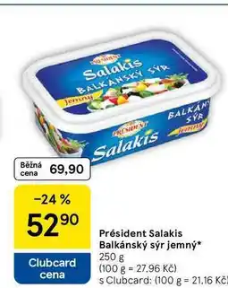 Tesco Président Salakis Balkánský sýr jemný, 250 g nabídka