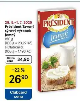 Tesco Président Tavený sýrový výrobek jemný, 150 g nabídka