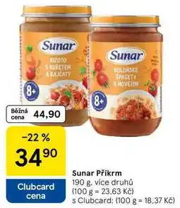Tesco Sunar Příkrm, 190 g, více druhů nabídka