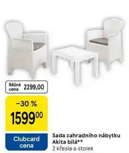 Tesco Sada zahradního nábytku Akita bílá, 2 křesla a stolek nabídka