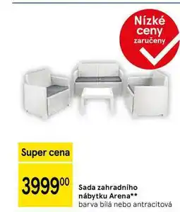 Tesco Sada zahradního nábytku Arena, barva bílá nebo antracitová nabídka