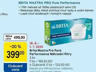 Tesco Brita Maxtra Pro Pure Performance Náhradní filtry, 3 ks nabídka