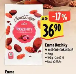 Albert Emma rozinky v mléčné čokoládě nabídka