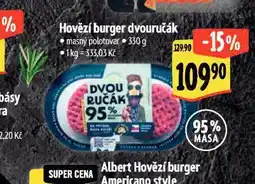 Albert Hovězí burger dvouručák nabídka