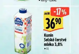 Albert Kunín selské mléko 3,8% nabídka