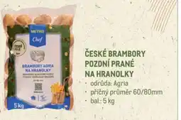 Makro ČESKÉ BRAMBORY POZDNÍ PRANÉ NA HRANOLKY nabídka