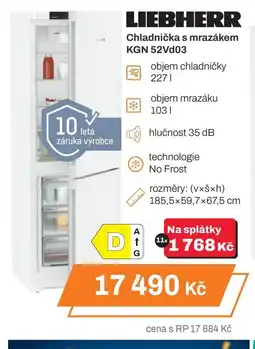 Expert LIEBHERR Chladnička s mrazákem KGN 52Vd03 nabídka