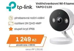 Expert Vnitřní/venkovní Wi-fi kamera Tapo C120 nabídka