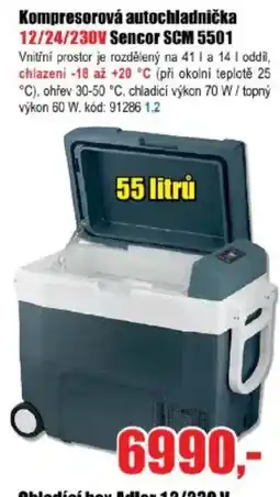 EVA Kompresorová autochladnička 12/24/230V Sencor SCM 5501 nabídka