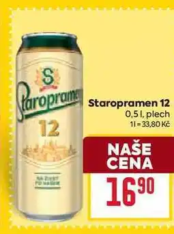 Billa Staropramen 12 0,51, plech nabídka
