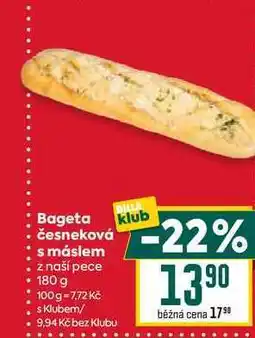 Billa Bageta česneková s máslem z naší pece 180 g nabídka